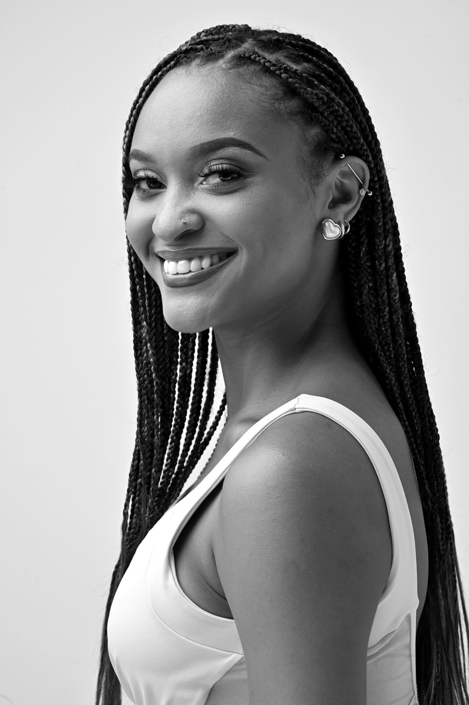 Studio portrait, smiling