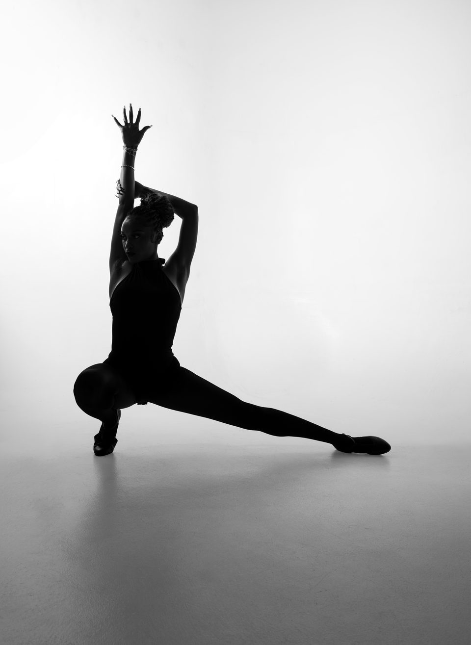Standing arabesque, silhouette